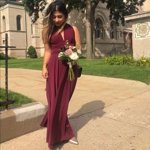 Bridesmaid burgundy (wine color) dress